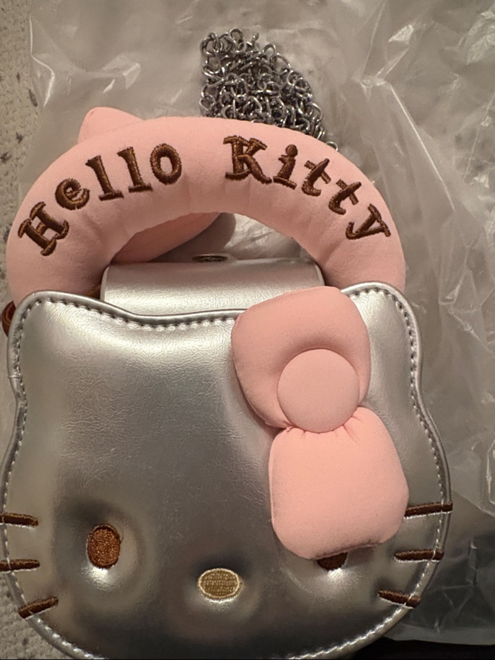 Hello Kitty Silver and Pink Kids Shoulder Bag‎